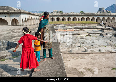 Indien, Tamil Nadu State Gingee, die Überreste des Forts gebaut im 16. Jahrhundert durch die Vijiyanagar mit Blick auf die Stockfoto