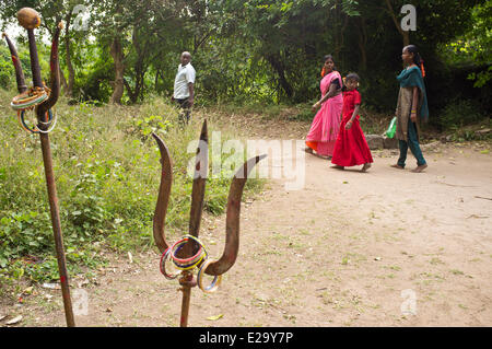 Indien, Tamil Nadu State Gingee, die Überreste des Forts gebaut im 16. Jahrhundert durch die Vijiyanagar mit Blick auf die Stockfoto