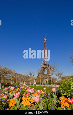 Frankreich, Paris, Champs de Mars und dem Eiffelturm im Frühjahr Stockfoto