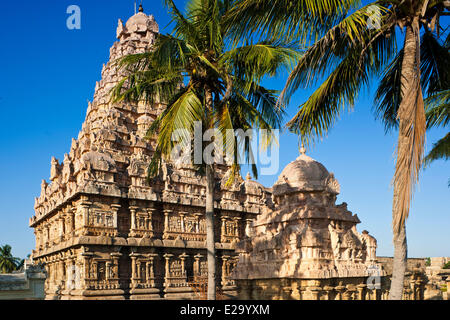 Indien, Tamil Nadu Zustand, Gangaikondacholapuram, den Brihadisvara-Tempel gehört zu den großen lebenden Chola Tempeln als Stockfoto