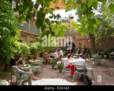 Gueliz, Marrakesch, Marokko, obere Atlas district, Majorelle Garten des französischen Malers Jacques Majorelle (1886-1962), das café Stockfoto