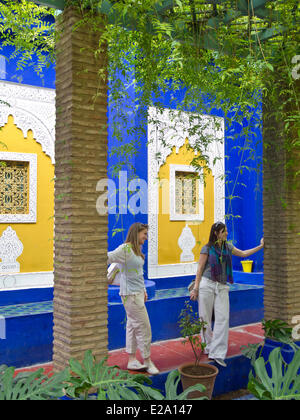 Marokko, obere Atlas, Marrakech, Gueliz Bezirk Majorelle Garten, das Heimstudio des französischen Malers Jacques Majorelle Stockfoto