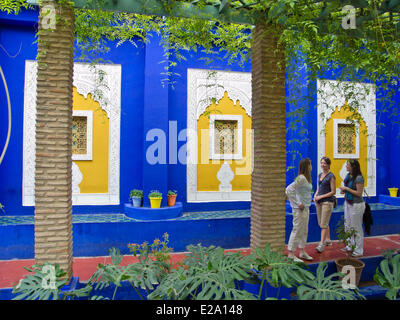 Marokko, obere Atlas, Marrakech, Gueliz Bezirk Majorelle Garten, das Heimstudio des französischen Malers Jacques Majorelle Stockfoto