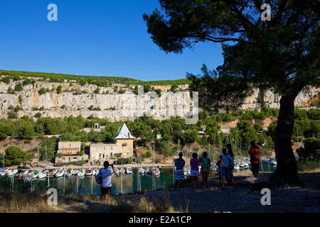 Frankreich, Bouches du Rhone, Cassis, Calanque de Port Miou Stockfoto