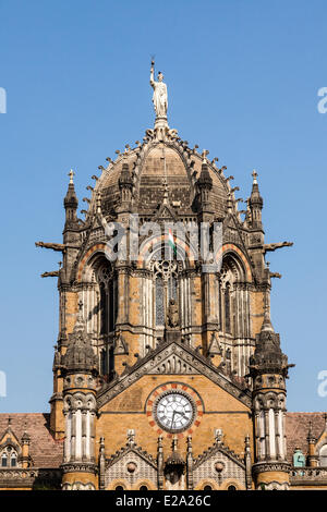 Indien, Maharashtra state, Mumbai Chhatrapati Shivaji Bahnhof (Victoria Terminus), von der UNESCO als Weltkulturerbe Stockfoto