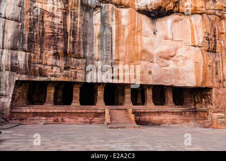 Indien, Karnataka Zustand, Badami, Vishnou Höhle Stockfoto