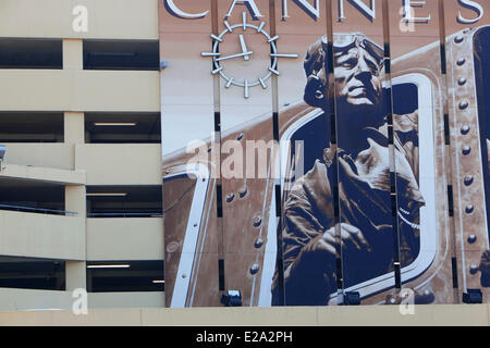 Frankreich, Alpes Maritimes, Cannes, Place De La Gare, Wandbild, Jean Gabin, obligatorische erwähnen Stockfoto