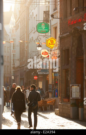 Belgien, Brüssel, Quartier De La Grand Place (Grote Markt Bezirk) und Rue des Chapeliers (Chapeliers Straße) Stockfoto