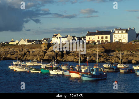 Frankreich, Finistere, Tregunc, Pointe de Trevignon, Hafen Stockfoto