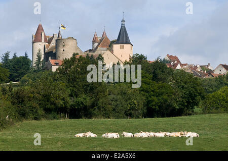 Frankreich, Cote d ' or, Chateauneuf de Auxois, gekennzeichnet Les Plus Beaux Dörfer de France (The Most schöne Dörfer von Frankreich) Stockfoto