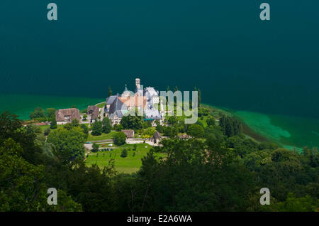 Frankreich, Savoyen, Hautecombe Abbey aus 12. Jahrhundert am Ufer des Lac du Bourget (Bourget See) Stockfoto