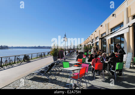 Frankreich, Gironde, Bordeaux, Bereich aufgeführt als Weltkulturerbe der UNESCO, dem Port de Lune (Hafen des Mondes), Quai des Chartrons, Stockfoto