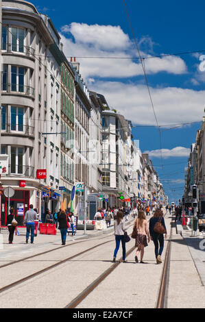 Frankreich, Finistere, Brest, der Siam-Straße, die Gleise der Straßenbahn Stockfoto