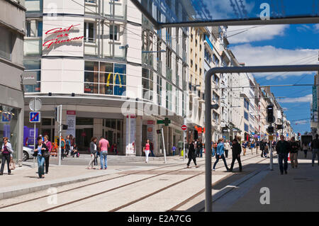 Frankreich, Finistere, Brest, der Siam-Straße, die Gleise der Straßenbahn Stockfoto