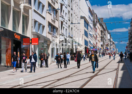 Frankreich, Finistere, Brest, der Siam-Straße, die Gleise der Straßenbahn Stockfoto