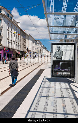 Frankreich, Finistere, Brest, der Siam-Straße, die Gleise der Straßenbahn Stockfoto