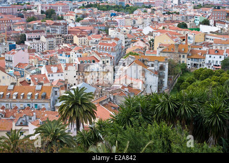 Portugal, Lissabon, Blick vom Miradouro de Graca Stockfoto