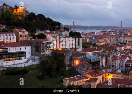 Portugal, Lissabon, Blick vom Miradouro de Graca Stockfoto