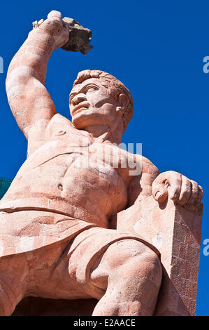 Mexiko, Guanajuato Staat Guanajuato, Weltkulturerbe der UNESCO, Statue von El Pipila, Spitzname von Juan José de los Stockfoto