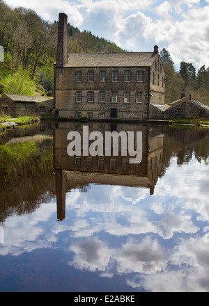 Gibson-Mühle in Hardcastle Klippen Naturpark, Hebden Bridge, Stockfoto