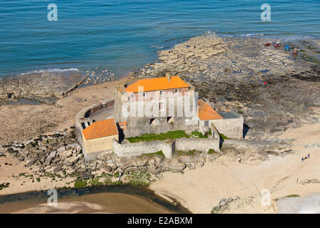 Pas-De-Calais, Frankreich, Ambleteuse, Mahon Fort, Vauban-Festung und Mund des Slack (Luftbild) Stockfoto