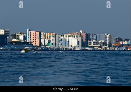 Malediven, Nord Male Atoll, Male Insel, Männlich, Übersicht der Stadt Stockfoto