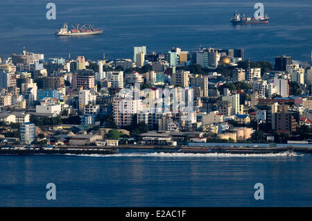 Malediven, Nord Male Atoll, Male Insel, Männlich, Übersicht der Stadt Stockfoto