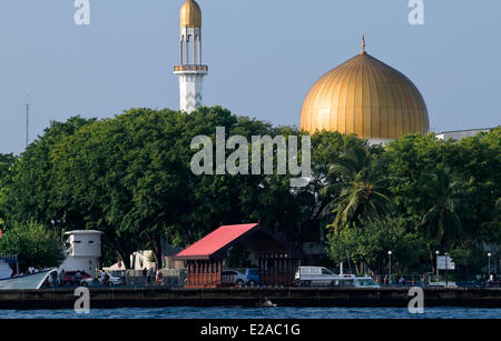 Malediven, Nord Male Atoll, Male Insel, Männlich, die große Moschee in der Innenstadt von Stockfoto