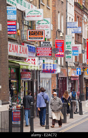 United Kingdown, London, East End-Bezirk, Brick Lane, indische restaurants Stockfoto