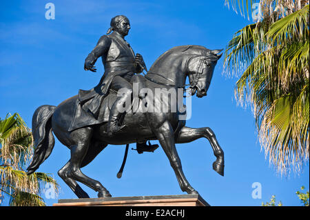 Mexiko, Michoacan Zustand, Morelia, Weltkulturerbe der UNESCO, Reiterstatue von Jose Maria Morelos y Pavón, ein Held Stockfoto