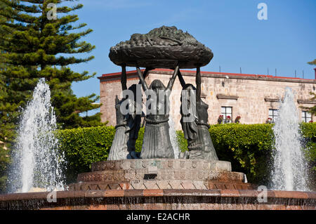 Mexiko, Michoacan Zustand, Morelia, Weltkulturerbe der UNESCO, der Brunnen von Las Tarascas Stockfoto