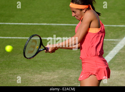 Madison Keys (USA) spielen im Devonshire Park, Eastbourne, 2014 Stockfoto