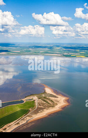 Frankreich, Vendee, L'Aiguillon Sur Mer, Pointe de Aiguillon und die Bucht von Aiguillon (Luftbild) Stockfoto