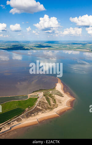 Frankreich, Vendee, L'Aiguillon Sur Mer, Pointe de Aiguillon und die Bucht von Aiguillon (Luftbild) Stockfoto