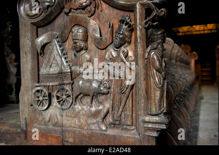 Deutschland, Baden Württemberg, Maulbronn, Maulbronn Abbey als Weltkulturerbe der UNESCO, Stände der Kirche aufgeführt Stockfoto