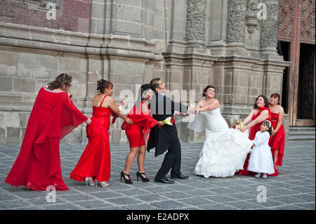 Mexiko, Bundesbezirk, Mexiko-Stadt, Altstadt, Weltkulturerbe der UNESCO, Hochzeit auf der Plaza Santo Domingo Stockfoto