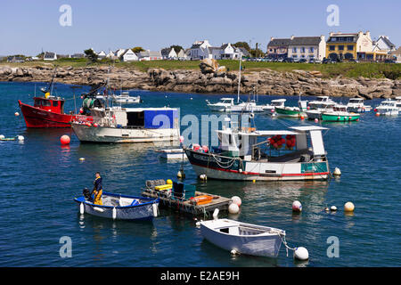 Frankreich, Finistere, Tregunc, Pointe de Trevignon, Hafen Stockfoto