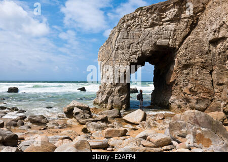 Frankreich, Morbihan, Côte Sauvage (die wilde Küste), Presqu'ile de Quiberon, den Bogen Stockfoto