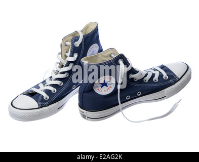 Blaue Converse Chuck Taylor All Star Schuh paar Stockfoto