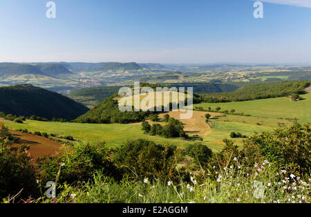 Frankreich, Aveyron, Parc Naturel Regional des Grands Causses (natürlichen regionalen Park der Grands Causses), im Hintergrund die Stockfoto