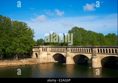 Herault, Beziers, Frankreich, Canal du Midi als Weltkulturerbe der UNESCO, schiffbaren Aquädukt aufgeführt Stockfoto