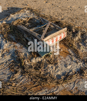 Die Nachwirkungen des Dezember 2013 Tidal Überspannungsschutz bei Great Yarmouth, Norfolk, England Stockfoto