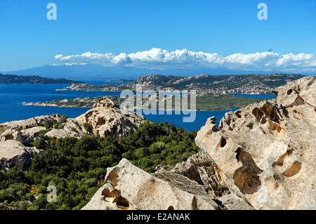 Italien, Sardinien, Provinz Olbia Tempio, Costa Smeralda (Costa Smeralda), Gallura, Capo d ' Orso, Bären-Fels, Granit-block, in Stockfoto