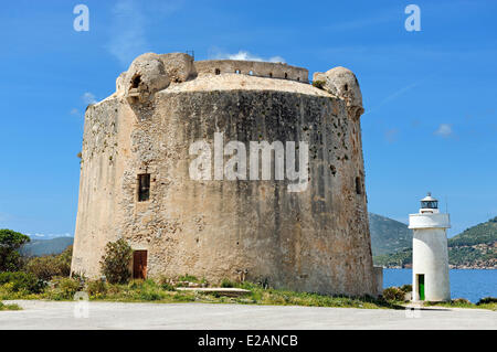 Italien, Sardinien, Provinz Sassari, Porto Conte Regionalpark Wachturm errichtet von den Katalanen im vierzehnten Jahrhundert auf die Stockfoto