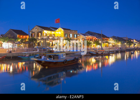 Hoi an ein in der Abenddämmerung, Hoi an ein (UNESCO Weltkulturerbe), Quang Schinken, Vietnam Stockfoto