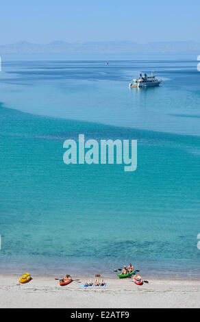 Mexiko, Baja California Sur State, Sea of Cortez, aufgeführt als Weltkulturerbe der UNESCO, Isla Partida, Ensana Grande bay Stockfoto