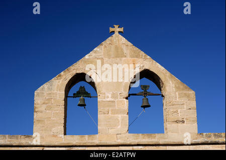 Spanien, Balearen, Mallorca, Capdepera, Spitze der Kirche in der Burg Stockfoto