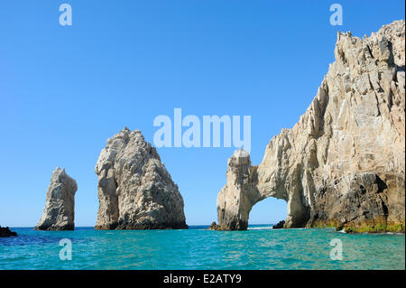 Mexiko, Baja California Sur State, Sea of Cortez, aufgeführt als Weltkulturerbe der UNESCO, Cabo San Lucas, Endland, El Arco Stockfoto