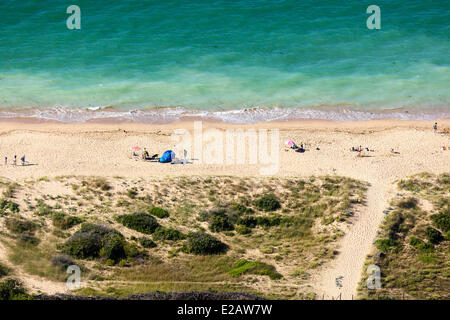 Frankreich, Charente Maritime, Ile d'Oleron, Saint-Georges d'Oleron, Saumonards Strand (Luftbild) Stockfoto