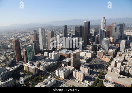 USA, California, Los Angeles, Innenstadt von Wolkenkratzern (Luftbild) Stockfoto